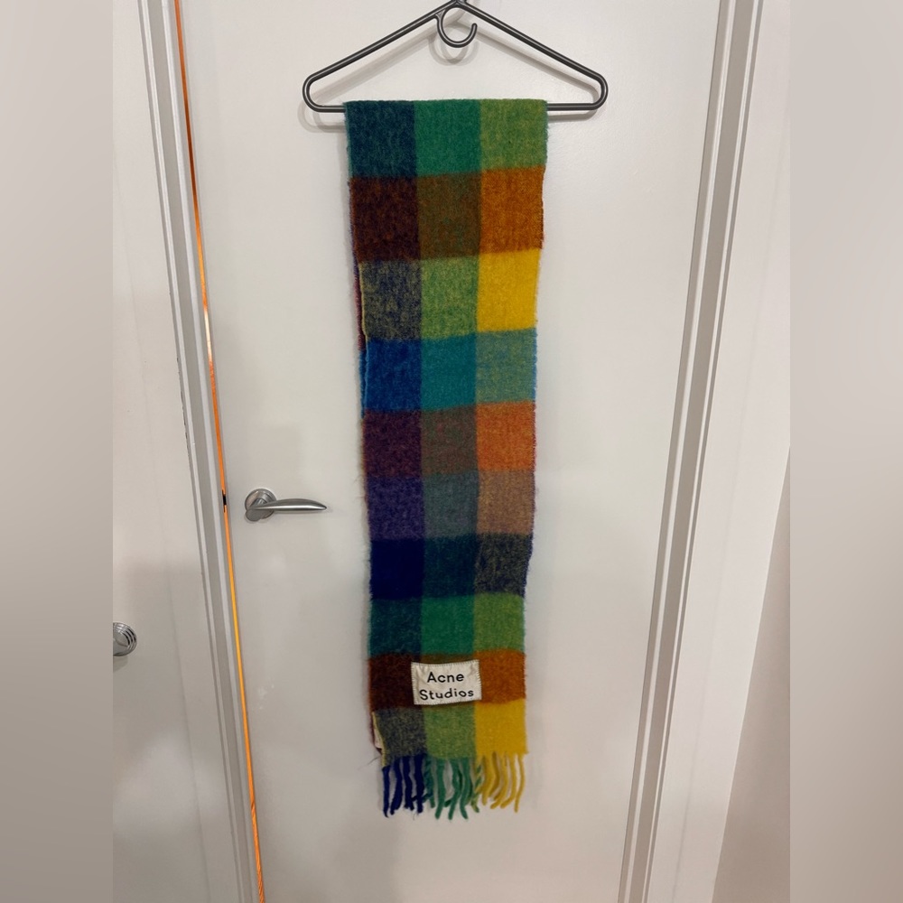 Acne studios valley checked wool scarf